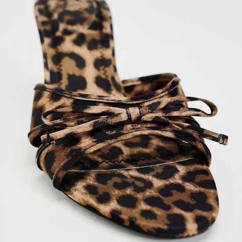 Chic Leopard Bow Kitten Heels - Love Salve